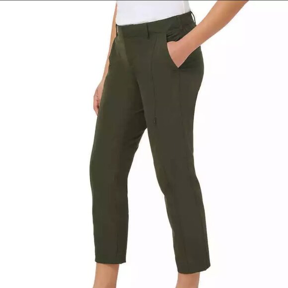 Kirkland Signature Women’s Stretch Cropped Olive / Green Travel Pants size 4 - Picture 1 of 8